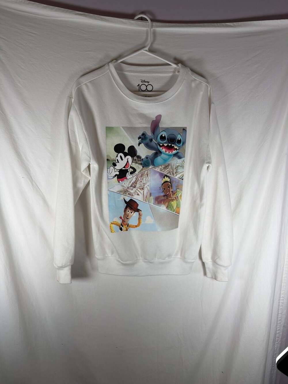 Disney 100 Anniversary Character Graphic Sweatshirt White Size Small